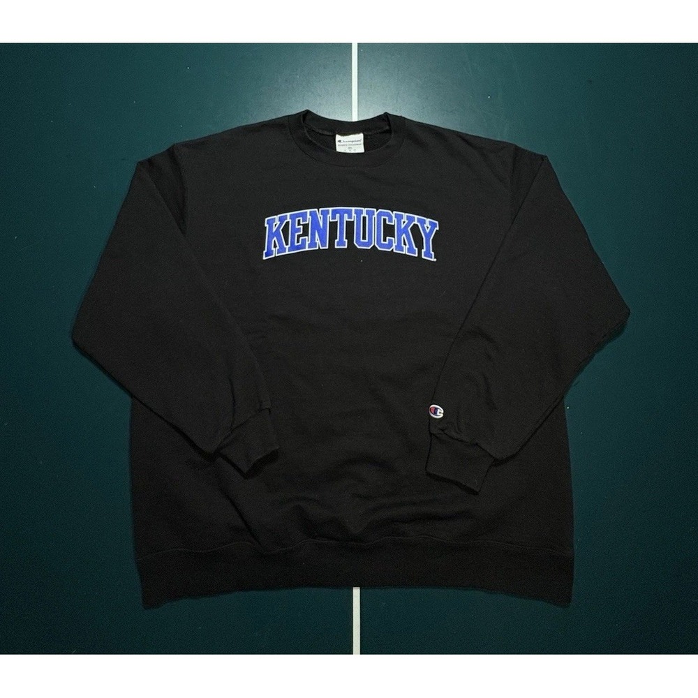 University of Kentucky Champion Crewneck Sweatshirt Men's 2XL XXL Black Wildcats